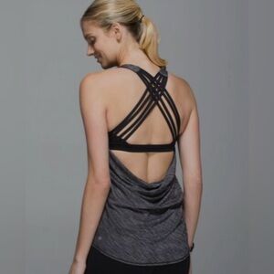 Lululemon Wild Tank Sz 8 In Heathered Black /gray